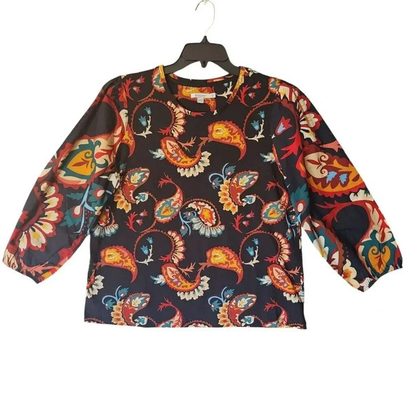 Chico's Top Blouse Size Large Multicolor Long Sleeve Pullover For Women - Picture 4 of 11